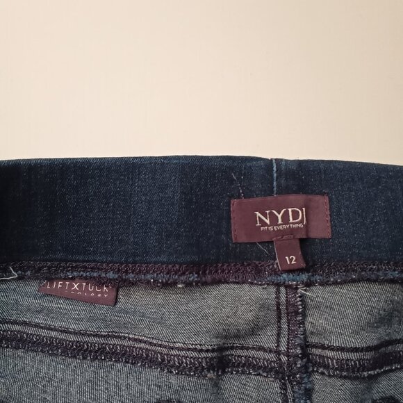 NYDJ Pull-On Jeans Size 12 High Rise Straight Leg Dark Wash - Picture 5 of 9